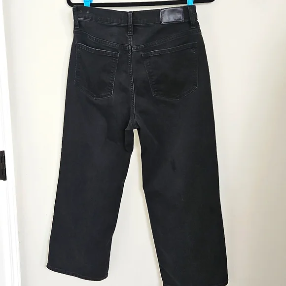 MADEWELL Slim Wide Leg Crop Women's Black Jeans 29 - Picture 10 of 11